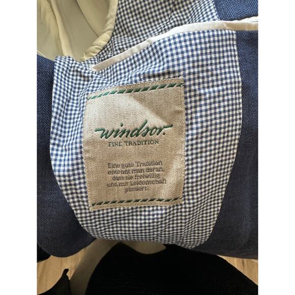 Windsor Men’s Stand-Collar Blue Blazer US 34 (EU 44) Suede Trim - Picture 9 of 15